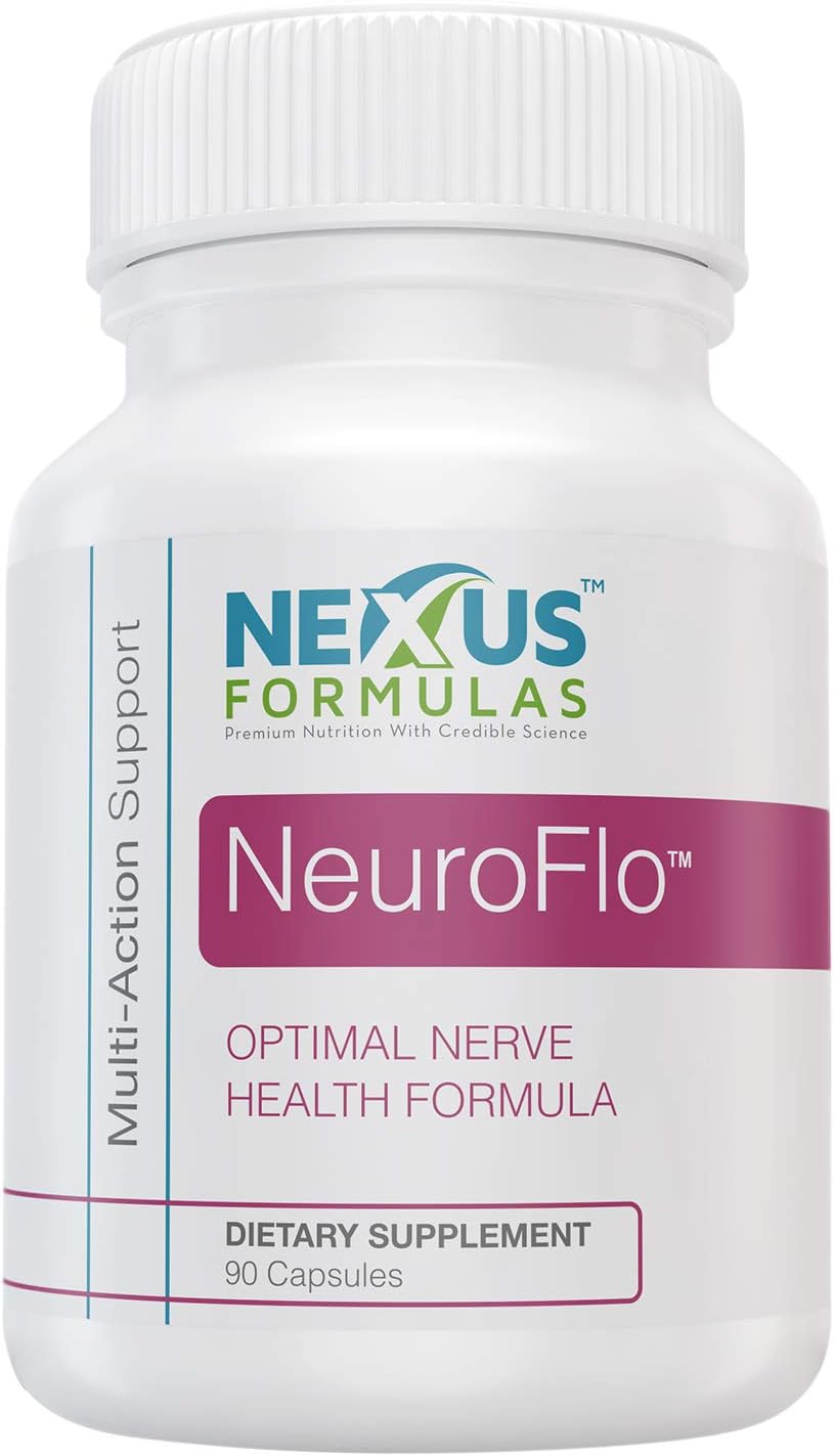 Complément alimentaire NeuroFlo de Nexus Formulas – Soutien de la circulation et des veines pour des jambes saines – Formule au marronnier d'Inde pour la fonction nerveuse, les engourdissements et les picotements