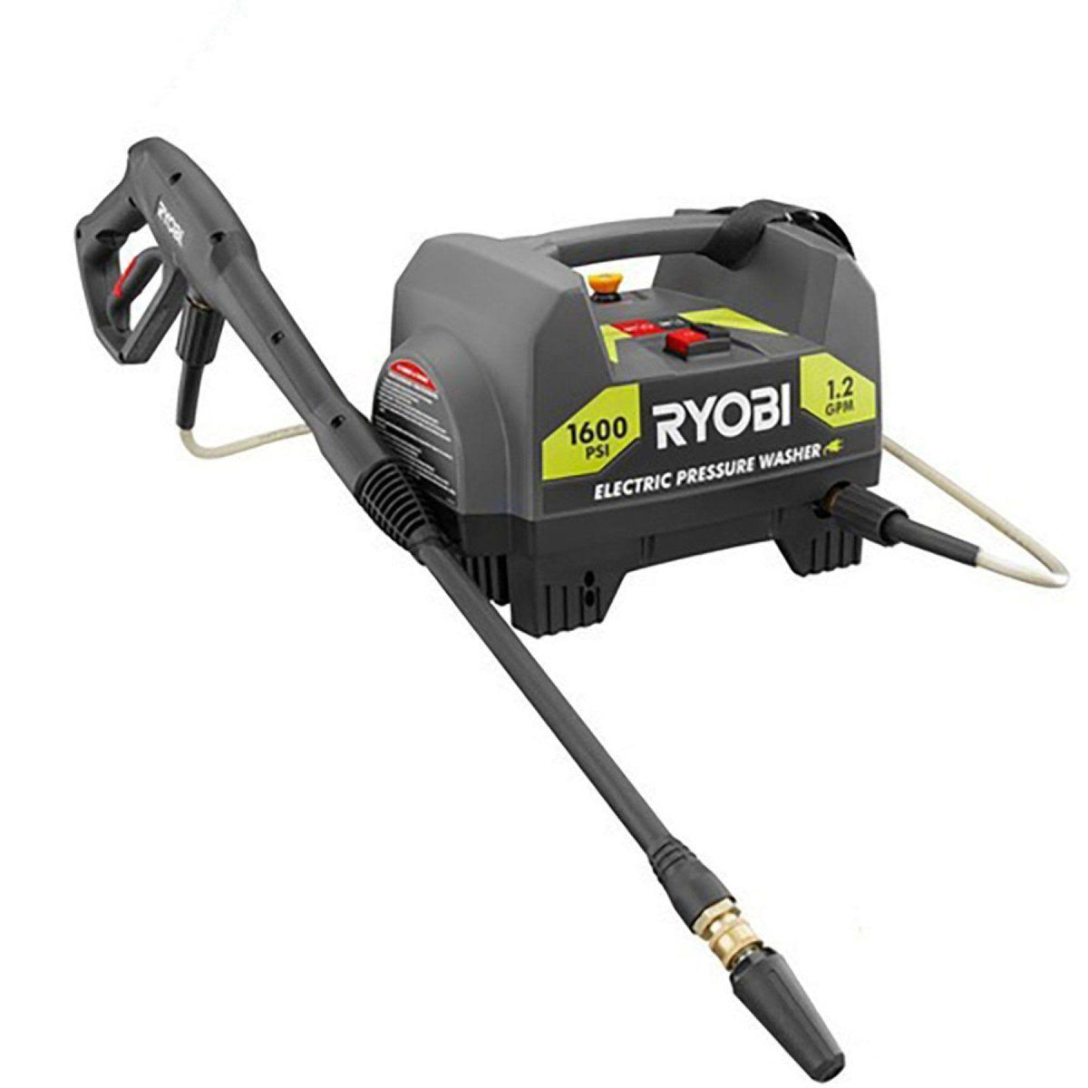 Nettoyeur haute pression électrique Ryobi ZRRY141612, 1600 PSI, 1,2 GPM