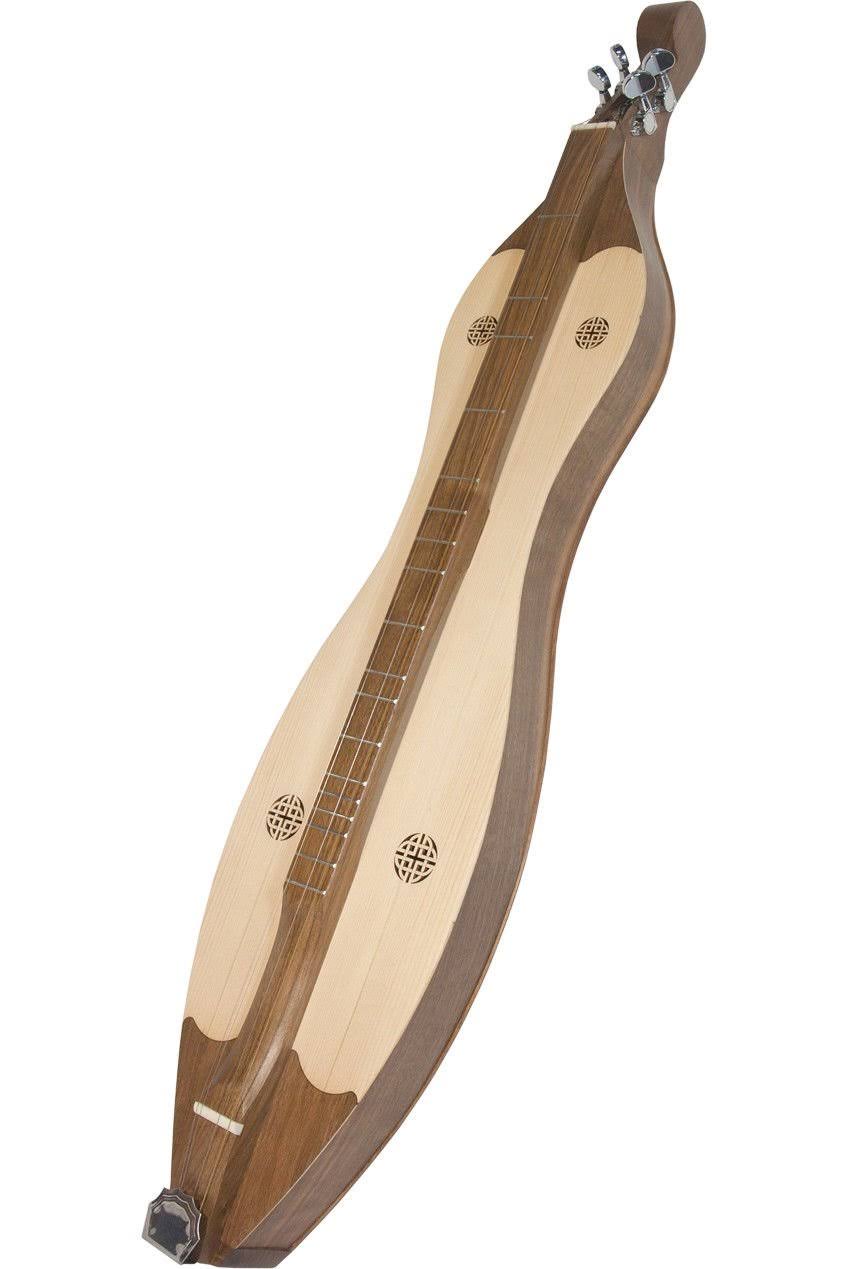 Dulcimer de montagne Roosebeck Grace 4 cordes en épicéa voûté avec motif entrelacé – Noyer