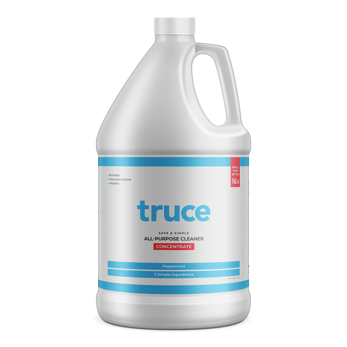 Nettoyant multi-usage Truce 1 gallon – Dégraissant, antiseptique, sans danger pour les enfants et les animaux, non testé sur les animaux, fabriqué aux États-Unis – Menthe poivrée (128