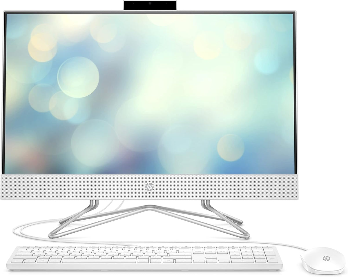 Ordinateur de bureau tout-en-un HP 22, processeur AMD Athlon Silver 3050U, carte graphique AMD Radeon, 4 Go de RAM, SSD 256 Go, Windows 11 Famille (22-dd0210, blanc neige)