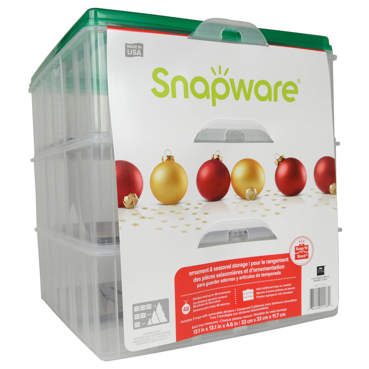 Boîte de rangement pour décorations Snapware 1098801 13 x 13 (3 niveaux)
