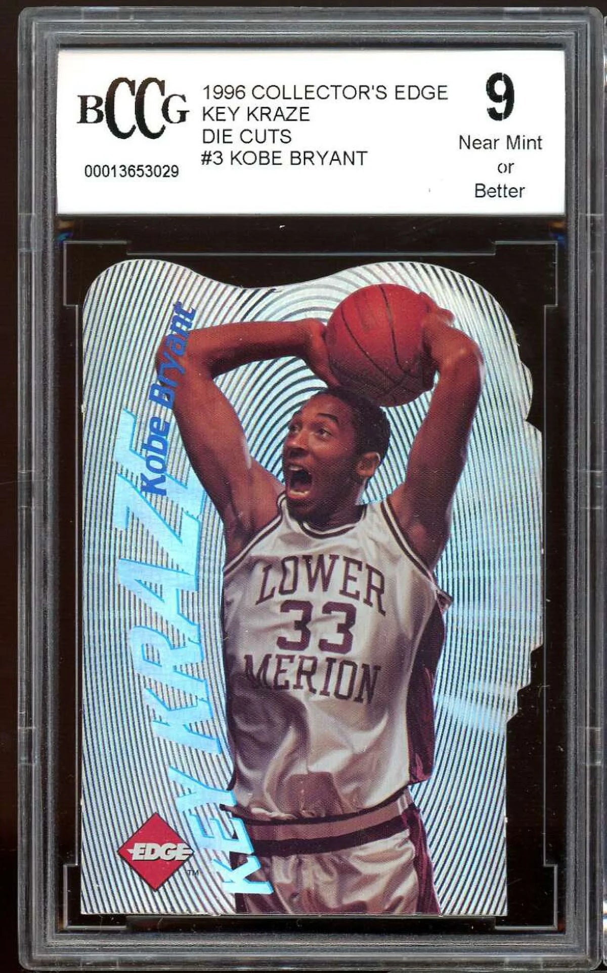 Carte de collection 1996 Collector’s Edge Key Kraze Die Cuts #3 Kobe Bryant Rookie BGS BCCG 9 NM+