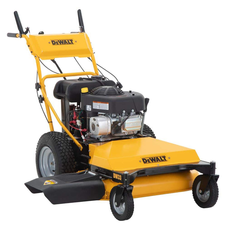 Tondeuse à gazon à conducteur marchant à large zone DEWALT DW33 de 33 po, moteur à soupapes en tête (OHV) Briggs and Stratton de 344 cm³ avec démarrage électrique DXGMW33344R