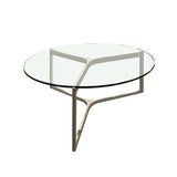 Plateau de table en verre trempé Dulles Glass, 48 pouces de diamètre, 3/8 pouce d'épaisseur, transparent
