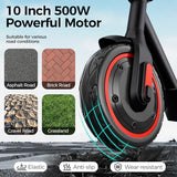 Trottinette électrique pour adultes, vitesse maximale de 30/40 km/h, autonomie de 34/40/56 km, moteur 350/500/600 W avec contrôle par application, pneus gonflables de 8,5/10 pouces, trottinette pliable avec contrôle par application, certifiée UL 2272
