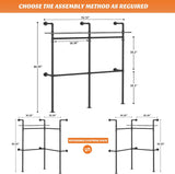 Portant à vêtements industriel Aheaplus, portant réversible de 202,4 cm pour suspendre les vêtements, penderie robuste avec lumières LED et étagères, système de dressing, noir