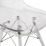 Chaise latérale moulée Dover avec base en acrylique, ensemble de 4 – Transparent