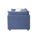 Canapé en tissu à dossier coussin Enda de Roundhill Furniture, bleu marine