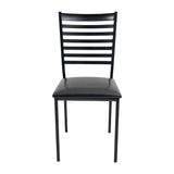 Ensemble de salle à manger 5 pièces, 1 table de cuisine et 4 chaises rembourrées, cadre en métal, plateau en verre trempé, noir