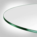 Plateau de table en verre trempé Dulles Glass, 48 pouces de diamètre, 3/8 pouce d'épaisseur, transparent