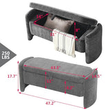 Banc de rangement pour chambre à coucher mikibama Teddy, bout de lit, pouf ottoman de 98,8 cm avec rangement, tissu sherpa, banc d'entrée avec pieds en métal doré