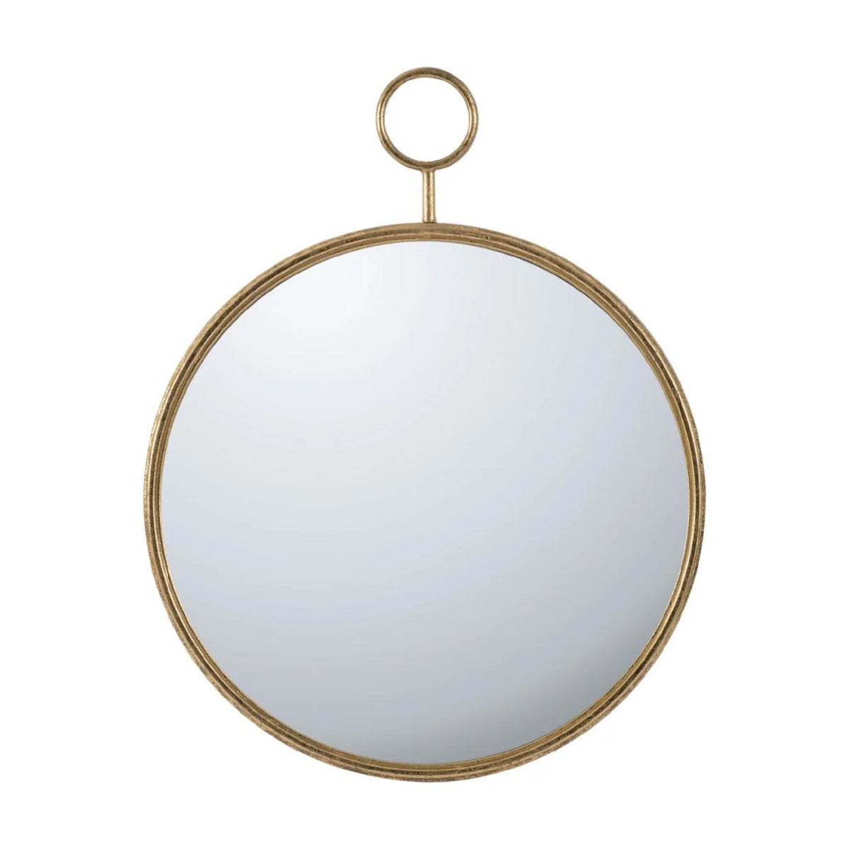 Miroir mural rond encadré de style moderne doré CC Home Furnishings 28,25 po