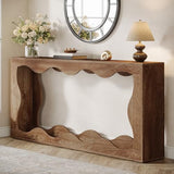 Table console de ferme Tribesigns 63 pouces avec rangement, table de canapé à placer derrière le canapé, longue table d'entrée, console étroite, meuble d'entrée pour salon, marron