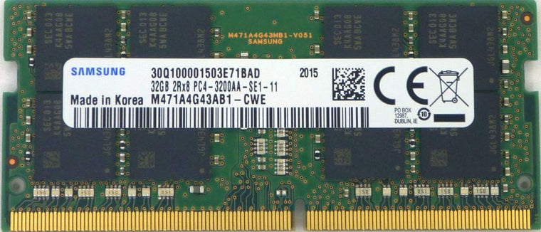 Module de mémoire RAM pour ordinateur portable 32 Go DDR4 3200 MHz PC4-25600 1,2 V 2Rx8 260 broches SODIMM M471A4G43AB1-CWE