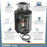 Triturateur de déchets Moen GX50C série GX, 1/2 HP