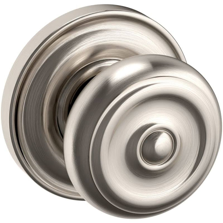 Bouton demi-fixe Baldwin Colonial 5048 avec rosace 5020.IDM, nickel satiné