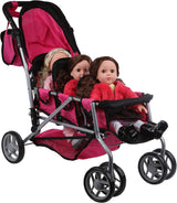 Poussette pour triplés Mommy & Me, sièges dos à dos avec roues pivotantes et sac de transport inclus – 9668A