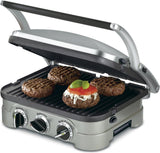 Grill et presse-panini Cuisinart 5-en-1 Griddler avec accessoire à gaufres (GR-4N) – Inclut des plaques de cuisson et à gaufres