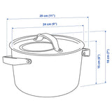 IKEA – SENSUELL Faitout avec couvercle, acier inoxydable/gris, 5,5 l