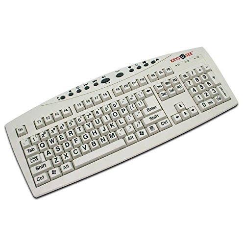 Clavier à larges touches Keys U See, ivoire avec caractères noirs