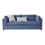 Canapé en tissu à dossier coussin Enda de Roundhill Furniture, bleu marine