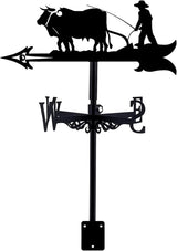 Girouette décorative, girouette en métal avec support de toit, forme de fermier rétro, indicateur de direction du vent pour jardin, décoration de maison créative pour ferme et cour