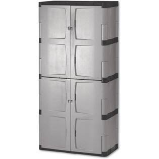 Armoire de rangement à deux portes Rubbermaid 7083 – Base/dessus, 36 l x 18 p x 72 h, gris/noir