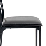 Ensemble de salle à manger 5 pièces, 1 table de cuisine et 4 chaises rembourrées, cadre en métal, plateau en verre trempé, noir