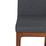 Tabouret de comptoir Devon en similicuir de New Pacific Direct, pieds brun noyer, gris antique, lot de 2