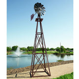 Éolienne de jardin Outdoor Water Solutions de 12 pieds, revêtement en poudre rouge et blanc