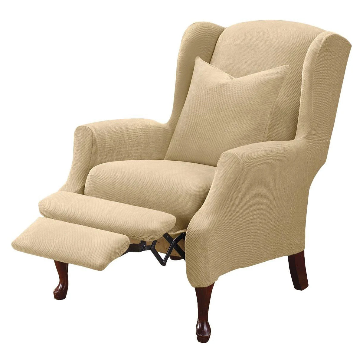 Housse extensible pour fauteuil à oreilles avec dossier inclinable Sure Fit, crème