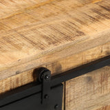 Meuble de rangement pour salon, meuble de rangement, meuble d'entrée, meuble laconique, étagère de rangement, meuble à vin, buffet texturé style rétro, buffet texturé, 31,5×11,8×23,6, bois de manguier massif