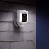 Caméra Ring Spotlight à batterie avec panneau solaire, pack de 1, blanc