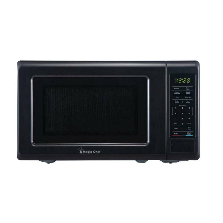 Four à micro-ondes de comptoir Magic Chef de 0,7 pi³ (noir avec cavité grise)