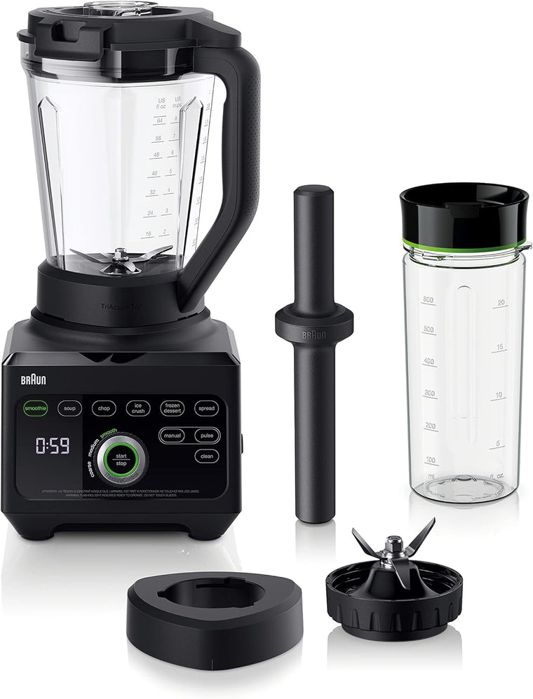 Blender haute performance Braun JB9041BK TriForce avec Smoothie2Go, noir
