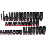 Coffret de douilles 6 pans SAE et métriques à entraînement 3/8 po Milwaukee Shockwave Impact Duty – 43 pièces, modèle 49-66-7009