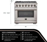 Capriasca – Cuisinière à gaz autonome Titanium Professional 36 po
