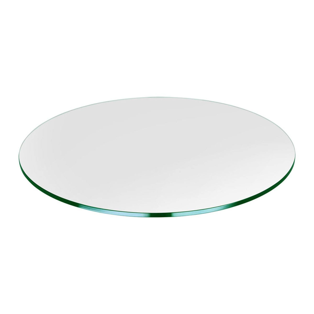 Plateau de table en verre trempé Dulles Glass, 48 pouces de diamètre, 3/8 pouce d'épaisseur, transparent