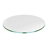 Plateau de table en verre trempé Dulles Glass, 48 pouces de diamètre, 3/8 pouce d'épaisseur, transparent