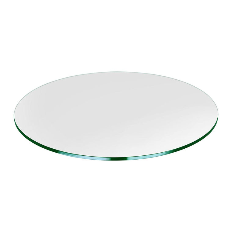 Plateau de table en verre trempé Dulles Glass, 48 pouces de diamètre, 3/8 pouce d'épaisseur, transparent
