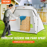Cabine de peinture portable SKYSHALO, tente de peinture au pulvérisateur plus grande avec sol intégré et moustiquaire, abri de peinture de 2,3 x 1,6 x 1,6 m, station de peinture pour meubles, loisirs créatifs et outils