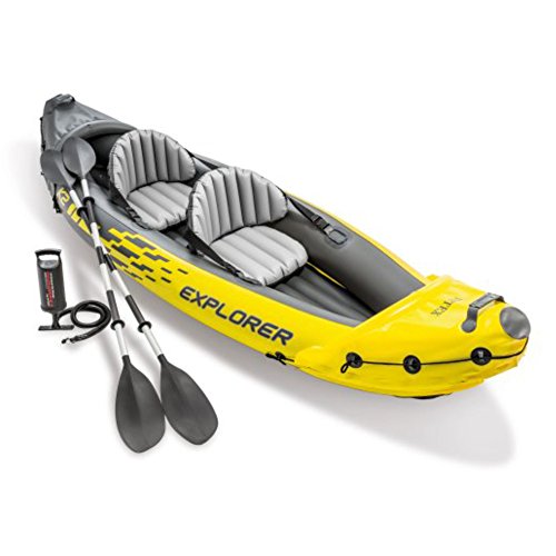 Kayak Intex Explorer K2, ensemble de kayak gonflable pour 2 personnes avec rames en aluminium
