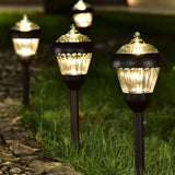 Lot de 4 lampes solaires pour allée Solpex à haute luminosité, lampes solaires en métal, 2 LED lumineuses, étanches IP65, éclairage de jardin solaire à allumage/extinction automatique pour allée, chemin et cour