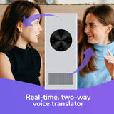 Traducteur instantané bidirectionnel Muama Enence. Traduction portable en temps réel en 36 langues différentes. Parfait comme dictionnaire de poche et pour l'apprentissage, les voyages et les communications professionnelles.