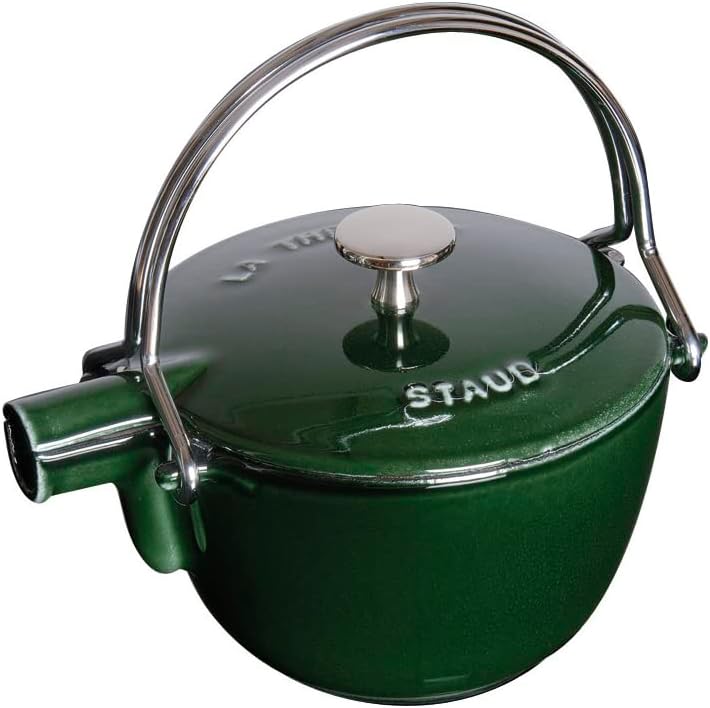 Bouilloire ronde en fonte Staub, 1 qt – Basilic, Fabriquée en France