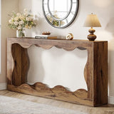 Table console de ferme Tribesigns 63 pouces avec rangement, table de canapé à placer derrière le canapé, longue table d'entrée, console étroite, meuble d'entrée pour salon, marron