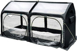 Mini serre portable Quictent, 249 x 124 x 135 cm, abri de culture escamotable pour l'intérieur et l'extérieur, mâts en fibre de verre écologiques, bâche extra-longue, 6 piquets, 4 portes zippées (noir)