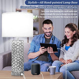 Lampe de table Brightever pour salon – Lot de 2 lampes tactiles avec double port de charge USB, lampes de ferme à 3 niveaux d'intensité pour tables de chevet, lampe de chevet rustique pour tables d'appoint, 2 ampoules LED A19 incluses