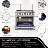 Capriasca – Cuisinière à gaz autonome Titanium Professional 36 po